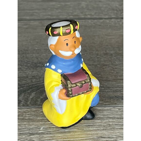 Childs 1st Nativity King Figurine House of Lloyd Melchior Gold Gifts Pvc Toy Vtg - Picture 6 of 9